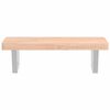 vidaXL Basin Shelf Beech wood and white Solid beech wood and steel