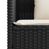 vidaXL Garden Bench Black Poly Rattan Medium Garden Bench Rectangular