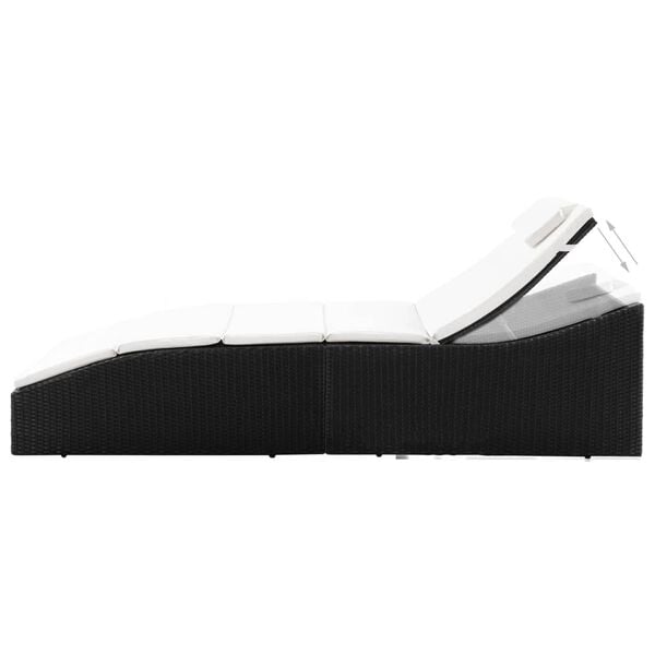 vidaXL Sunlouger Black and Cream White