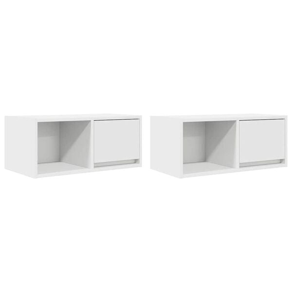 vidaXL TV Cabinet Set of 2 White Engineered Wood