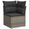 vidaXL Garden Sofa Set Grey PE rattan, powder-coated steel, tempered glass