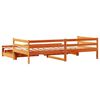 vidaXL Daybed With Trundle Wax brown Solid pinewood 80 x 79 in