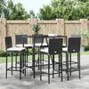 vidaXL Patio Bar Set Set of 6 Black, Cream white