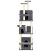 vidaXL Cat Tree Dark grey Engineered wood, plush, sisal 70.9 in Durable