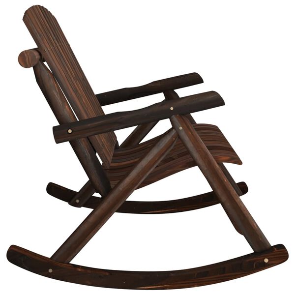 vidaXL Garden Rocking Bench Burned look Solid spruce wood 2-Seater