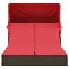 vidaXL Patio Double Sun Lounger Brown PE rattan Double