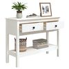 vidaXL Console Table White Solid Pine Wood 39.4 x 13.8 x 29.5 in Storage