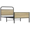 vidaXL Bed Frame Sonoma oak Steel, engineered wood Twin