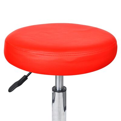 vidaXL Office Stool Red Faux Leather