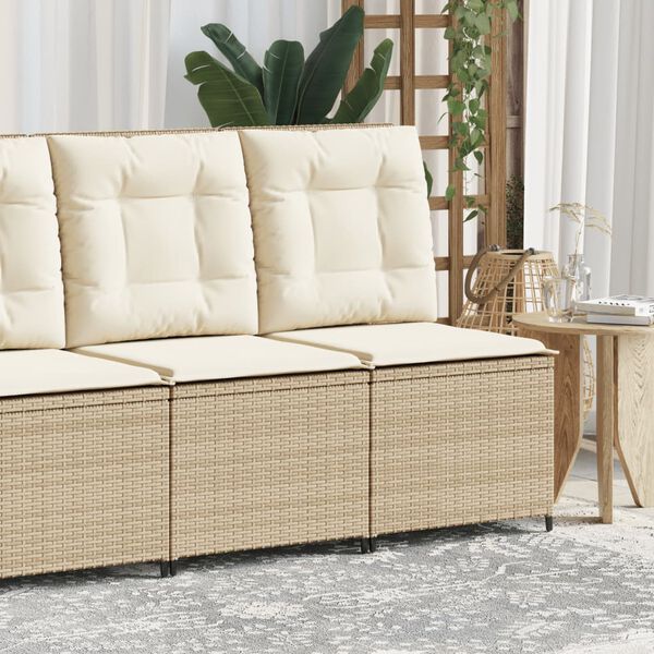 vidaXL Reclining Patio Sofa Beige and Cream White