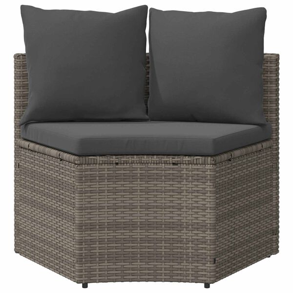 vidaXL 2 Piece Patio Sofa Set with Cushions Poly Rattan Gray