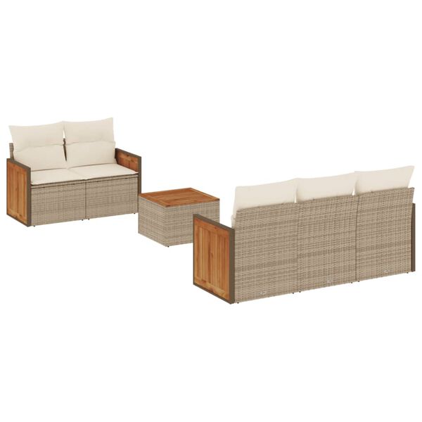 vidaXL Garden Sofa Set Beige, Cream White