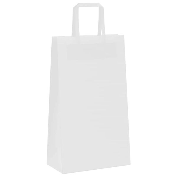 vidaXL Paper Bags 250 pcs with Handles White 21x11x36 cm