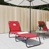 vidaXL Sun Lounger Red Oxford Fabric Standard Foldable