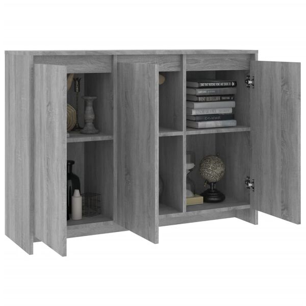 vidaXL Sideboard Gray Sonoma 40.2"x13"x29.5" Engineered Wood