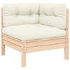 vidaXL Garden Lounge Set Set of 3 Cream, Natural Wood