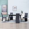 vidaXL Dining Chair Set of 4 Grey Faux suede and wood Standard Modern