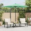 vidaXL Garden Parasol Green Polyester, Powder-Coated Steel, Straw Large
