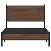 vidaXL Bed Frame Brown Oak Steel, Engineered Wood Twin Durable