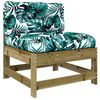 vidaXL Garden Lounge Set Natural wood, white cushions
