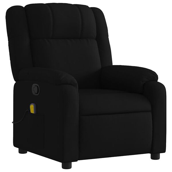 vidaXL Massage Recliner Chair Black Polyester, Metal, Plywood Medium