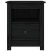 vidaXL Bedside Cabinet Set of 2 Black Solid Pine Wood Medium Storage