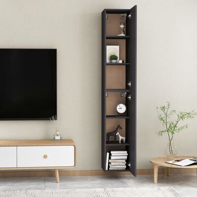 vidaXL TV Cabinets 2 pcs Gray 12"x11.8"x35.4" Engineered Wood