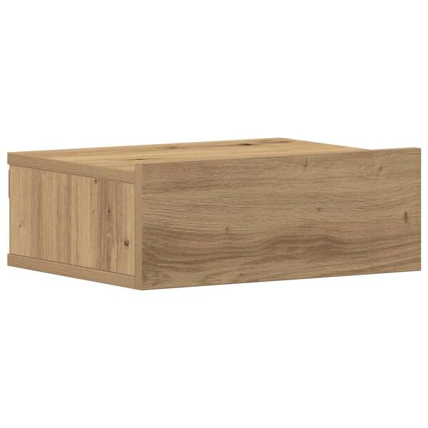 vidaXL Floating Nightstand Artisan Oak Engineered Wood Compact