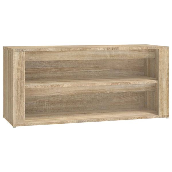 vidaXL Shoe Rack Sonoma Oak Engineered Wood 39.4 x 13.8 x 17.7 in