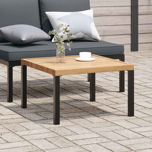 vidaXL Garden Coffee Table Black and Brown Powder-coated aluminum