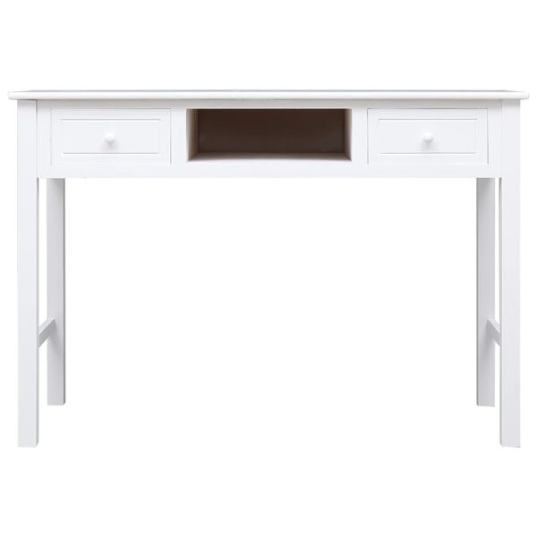 vidaXL Desk White Paulownia wood and Poplar wood Medium Desk