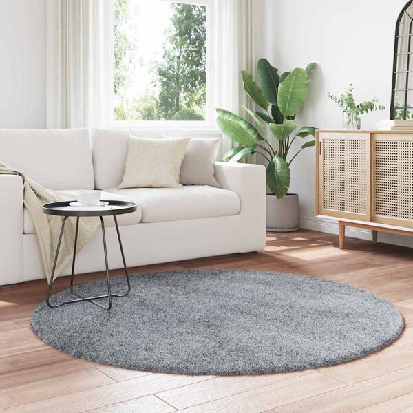 vidaXL Shaggy Rug Light Grey 100% Polyester 63.0 x 63.0 in Non-slip