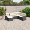 vidaXL Garden Sofa Set Black and Cream White