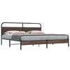 vidaXL Bed Frame Brown Oak Steel, Engineered Wood Double Durable