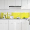 vidaXL Kitchen Backsplash 2 pcs Yellow 39.37 x 15.75 in Tempered Glass