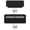 vidaXL TV Cabinet Set 3 pcs Black 118.11 x 13.78 x 15.75 in