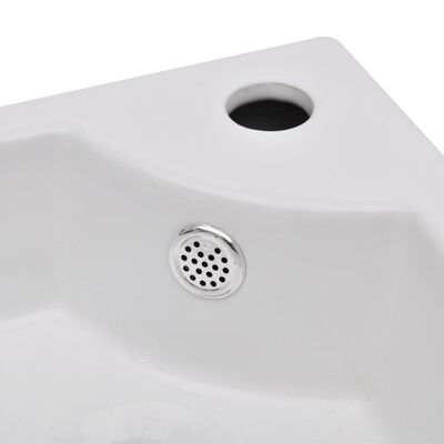 Bathroom Sink Basin Ceramic Corner White