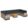 vidaXL Garden Sofa Set Grey PE rattan, powder-coated steel, acacia wood