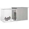 vidaXL Rabbit Cage Grey Galvanized Steel 78.7 in x 35.8 in x 39.4 in