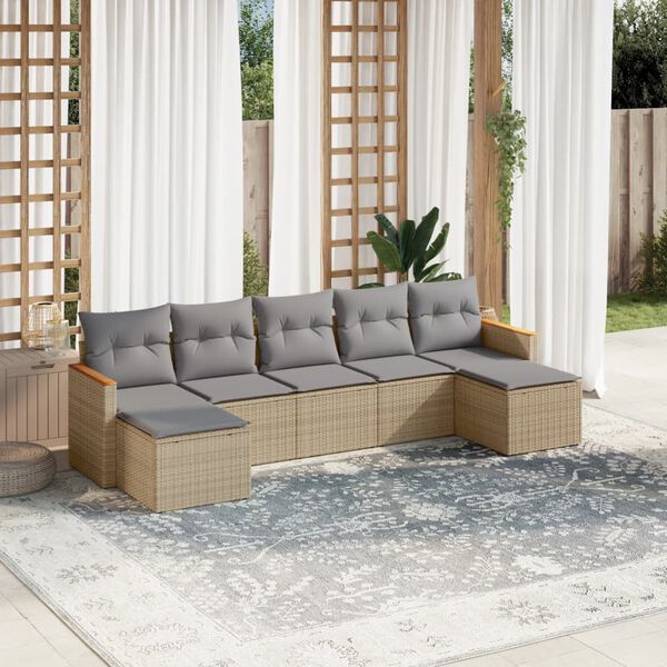 vidaXL Garden Sofa Set Mix Beige Poly Rattan Large Modular