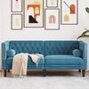 vidaXL Chesterfield Sofa with Bolsters 2-Seater Blue Velvet