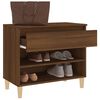 vidaXL Shoe Cabinet Brown oak Engineered wood, solid eucalyptus wood