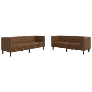 vidaXL Chesterfield Sofa Set Brown