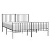 vidaXL Bed Frame Black Powder-Coated Steel King Size Classic/Traditional