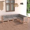 vidaXL Garden Lounge Set Natural Wood and Grey
