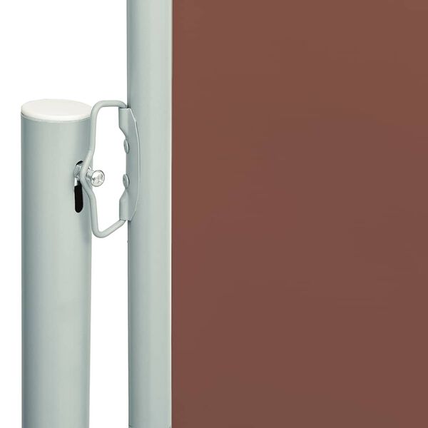 vidaXL Side Awning Brown Polyester with PU coating Large Retractable