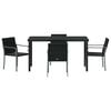 vidaXL Garden Dining Set 5 pcs Black Poly rattan