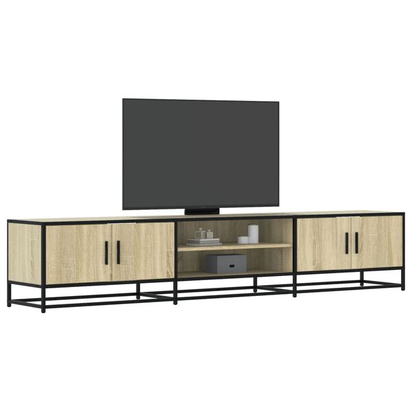 vidaXL TV Cabinet Sonoma Oak Engineered wood, Metal 82.7 inches long