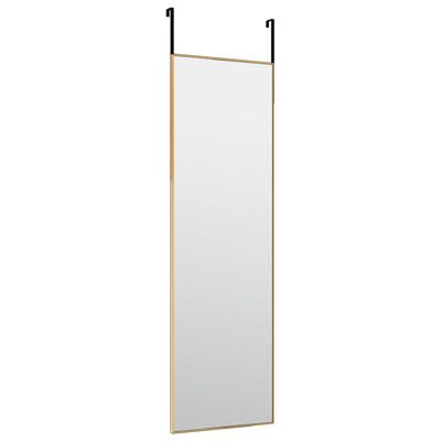 vidaXL Door Mirror Gold 11.8"x39.4" Glass and Aluminum