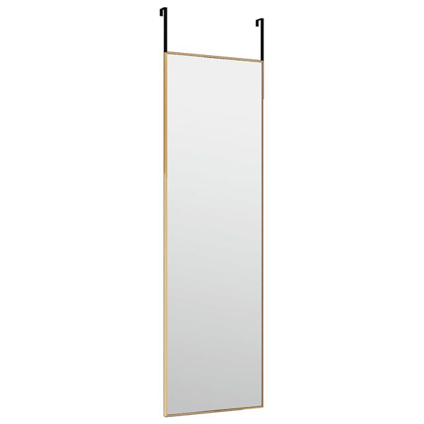 vidaXL Door Mirror Gold Aluminum, glass, metal 11.8 x 39.4 in